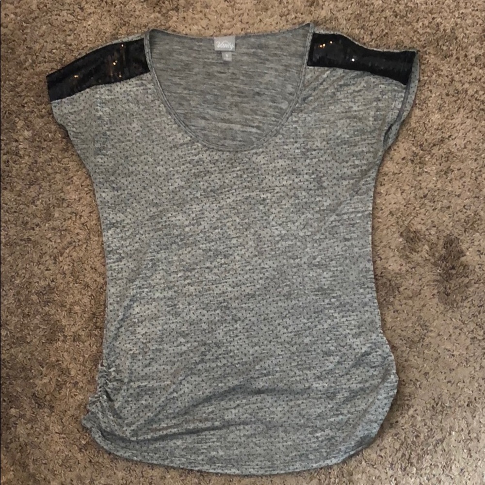 Silver and black sequins top